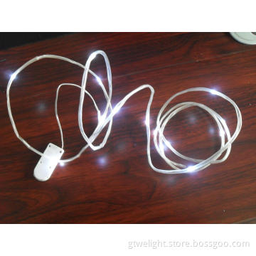 Cool White LED Copper String Light with PVC Tube by Button Cr2032